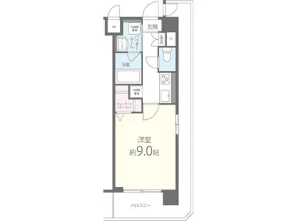 サンセール伊丹(1K/2階)の間取り写真