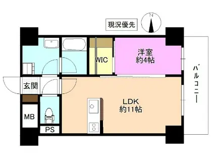 レジデンスTSURUGA(1LDK/10階)の間取り写真