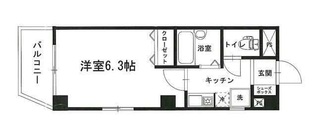 アクシーズV(1K/5階)の間取り写真