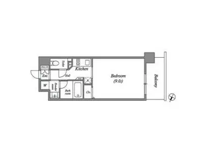 ベルフェリーク新神戸(1K/5階)の間取り写真