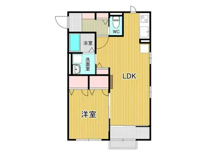 リブレスト(1LDK/1階)の間取り写真