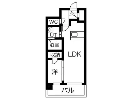 レジュールアッシュ塚本レジデンス(1LDK/9階)の間取り写真