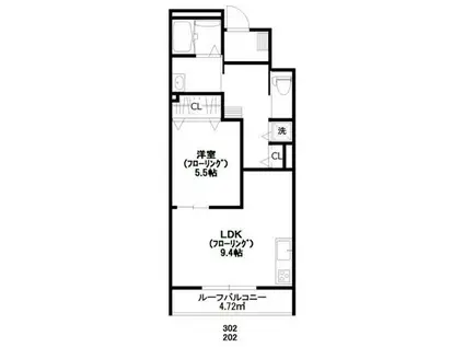グランコート(1LDK/2階)の間取り写真