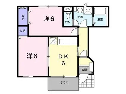 シャルマンハイツ(2DK/1階)の間取り写真
