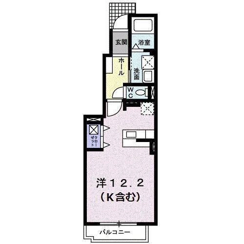 シームリーA(ワンルーム/1階)の間取り写真