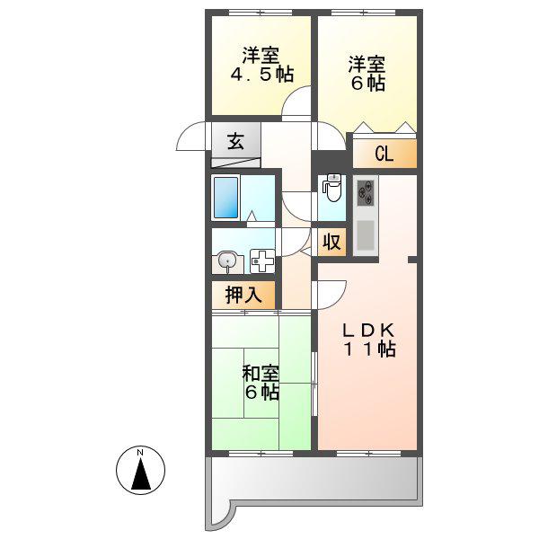 エミネンス覚王山(3LDK/1階)の間取り写真