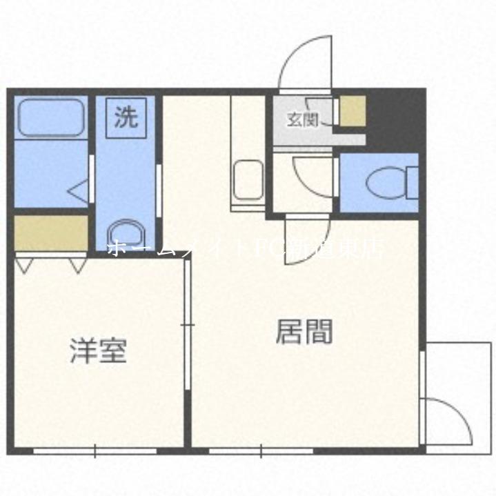 グランディール元町(1DK/1階)の間取り写真