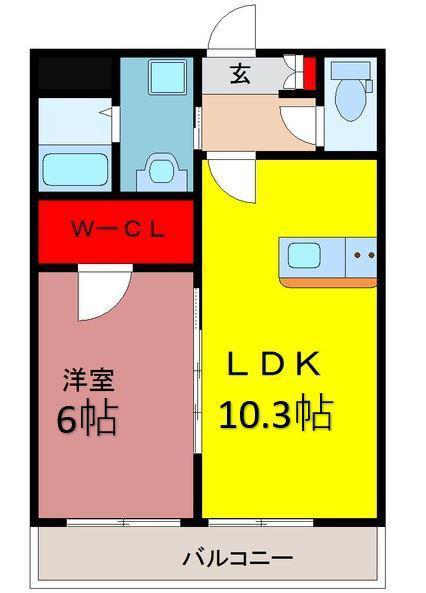 ファーストステージ大津(1LDK/2階)の間取り写真