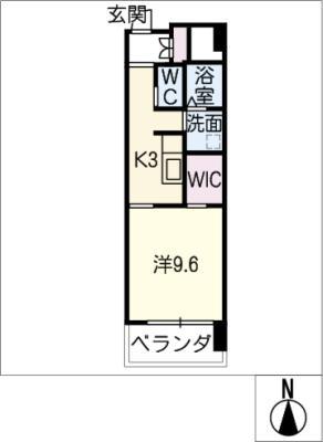 リバーズマンション長住(1K/3階)の間取り写真