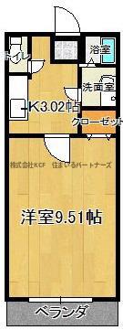 サリナス(1K/2階)の間取り写真