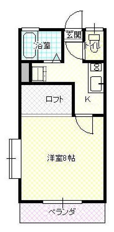 ベルガモット(1K/3階)の間取り写真