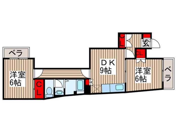 ピア31(2DK/3階)の間取り写真