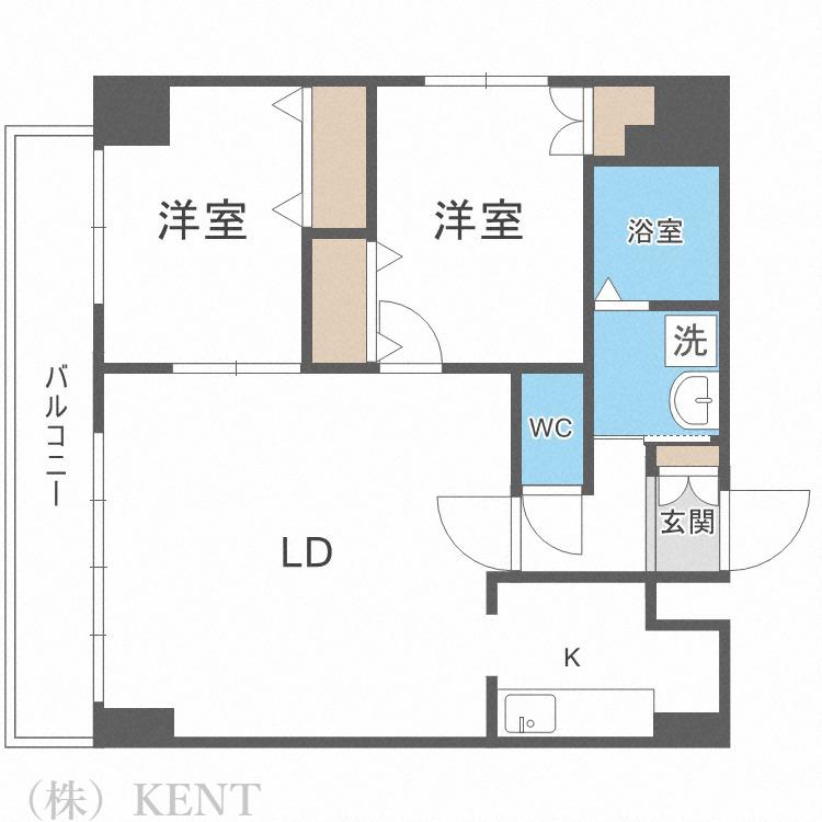 ハイムエルデZW(2LDK/5階)の間取り写真