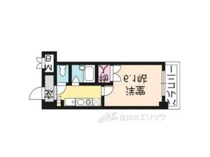 ピュア衣笠(1K/2階)の間取り写真