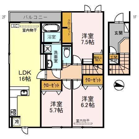 ARCOBALENOA(3LDK/2階)の間取り写真