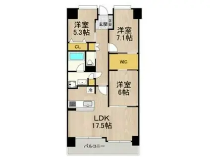 フロンティアタワー難波イースト(3LDK/4階)の間取り写真