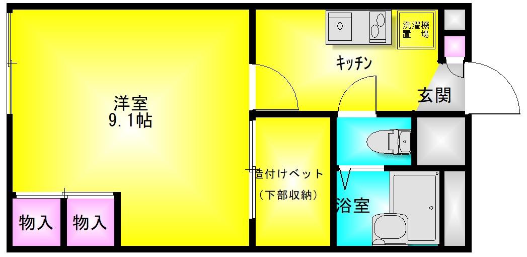 レオパレス久宝寺(1K/2階)の間取り写真