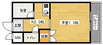 メゾン大上(1K/3階)の間取り写真