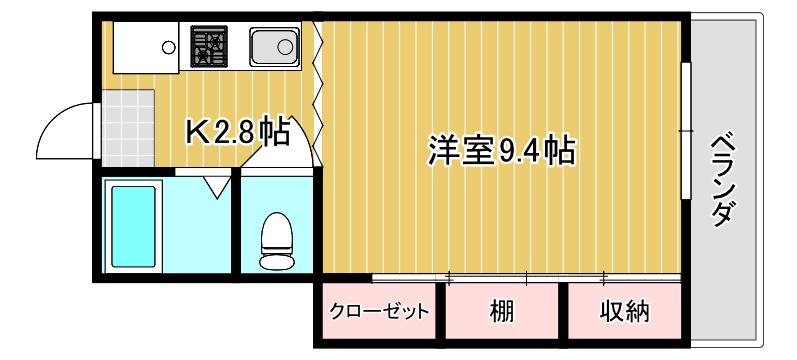 ABODE21(ワンルーム/2階)の間取り写真