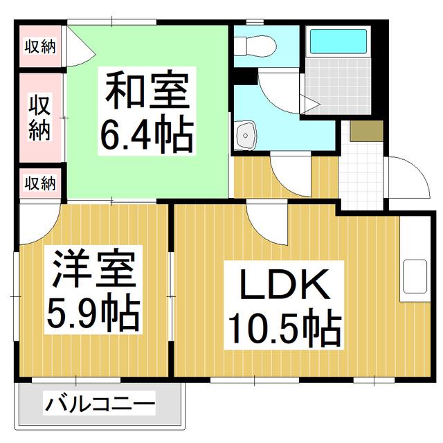 フレグランスフローラ(2LDK/1階)の間取り写真
