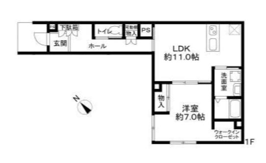 CLUSS(1LDK/1階)の間取り写真