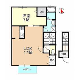 棒屋第五下池ハイツ(1LDK/2階)の間取り写真