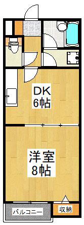 モーリスビル(1DK/1階)の間取り写真
