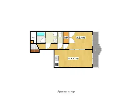 サンパティオ玉穂(1LDK/5階)の間取り写真