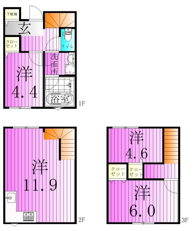 MIJ 西新井大師(3LDK/1階)の間取り写真