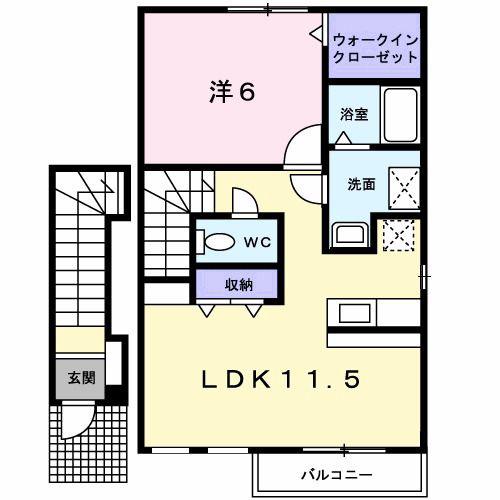 ブランシュ(1LDK/2階)の間取り写真