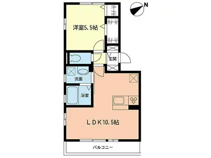 シャンテ日吉(1LDK/3階)の間取り写真