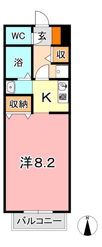 ローズ松島(1K/1階)の間取り写真