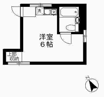 三園ビル(ワンルーム/2階)の間取り写真