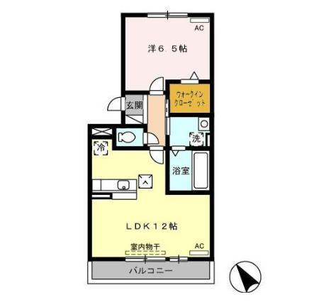 メゾン宮前(1LDK/1階)の間取り写真