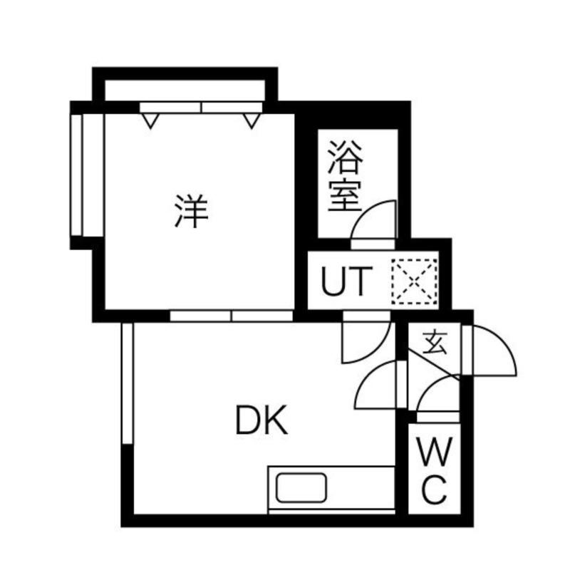 リナコートB(1DK/2階)の間取り写真