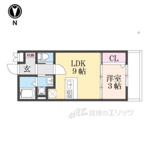 CHOU CHOU MAKINOSAKA(1LDK/1階)の間取り写真