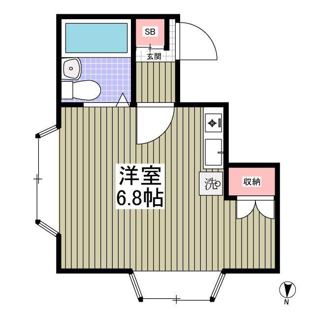 ベルピア飯能第2(ワンルーム/2階)の間取り写真