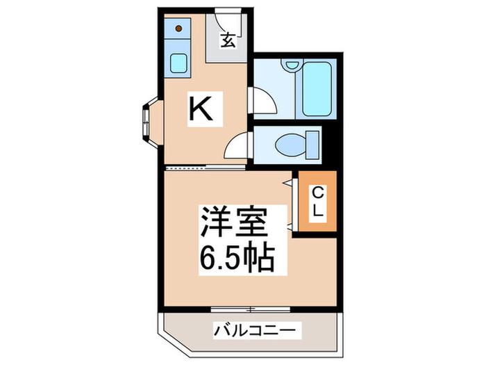 タウンコートこだまII(1K/1階)の間取り写真
