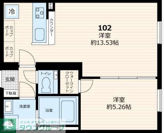 GATE RESIDENCE MITAKA(1LDK/1階)の間取り写真