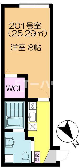 グラジーエ大久保(1K/2階)の間取り写真