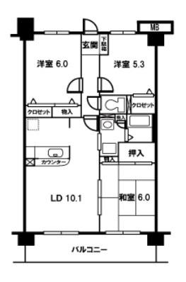 サングリーン戸田公園(3LDK/3階)の間取り写真