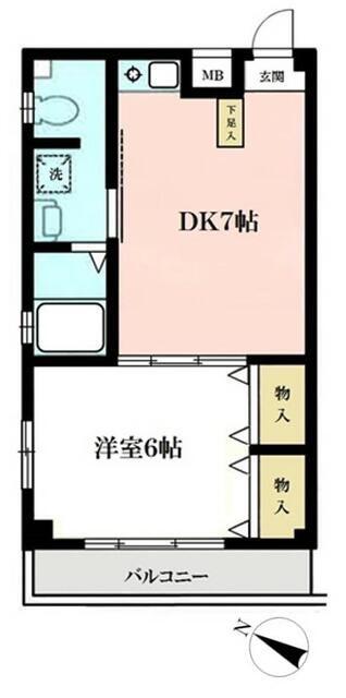 グループリビング大和(1DK/3階)の間取り写真