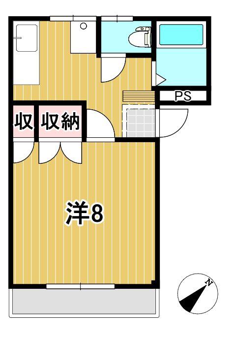 メゾンドスケガワ(1K/2階)の間取り写真