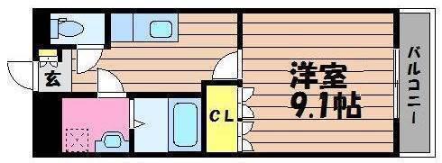 サンライフAKI II(1K/1階)の間取り写真