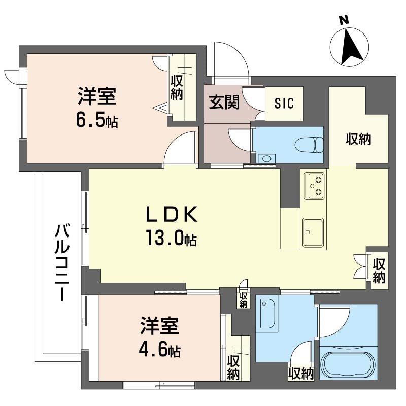 メナージュ四谷(2LDK/2階)の間取り写真