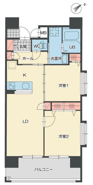 アースコート桜通(2LDK/11階)の間取り写真