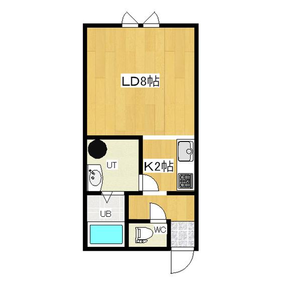 LA-FLORAIII(1K/2階)の間取り写真