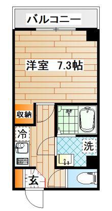 ラ・プラージュII(1K/5階)の間取り写真