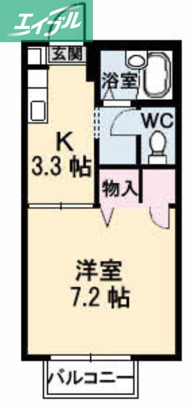 コーポ高見荘(1K/2階)の間取り写真