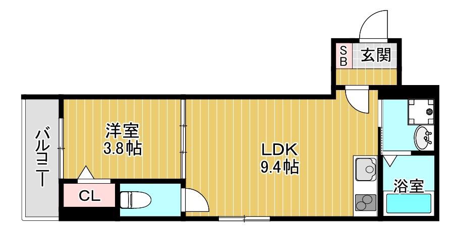 M-CITY千林大宮II(1LDK/3階)の間取り写真